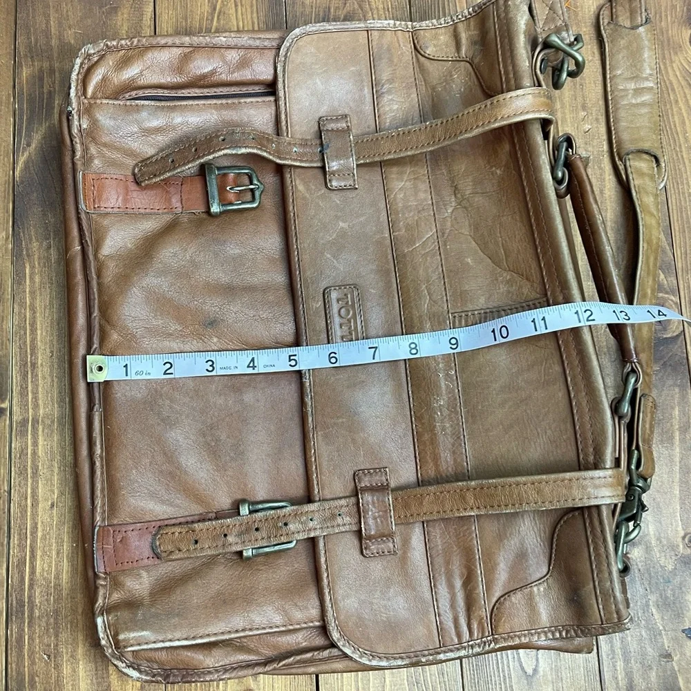 Totto tan leather messenger bag
